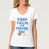 平静を保ち、怠惰のV首の女性のティーでつるして下さい Tシャツ (正面)