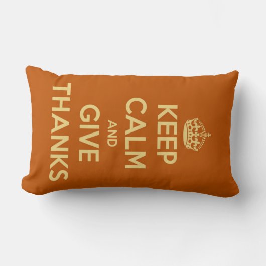 平静を保ち、感謝の収穫のオレンジを与えて下さい ランバークッション (正面)