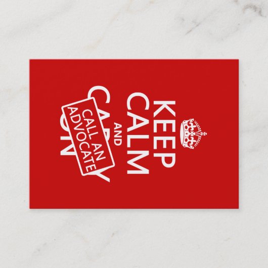 平静を保ち、支持者を電話して下さい(あらゆる色で) 名刺 (正面)