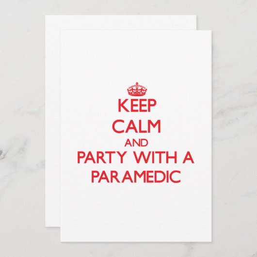 平静を保ち、救急医療隊員とパーティを楽しんで下さい 招待状 (正面/裏面)