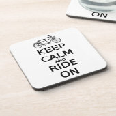 平静を保ち、文字デザインな単語の芸術で乗って下さい コースター (左側)