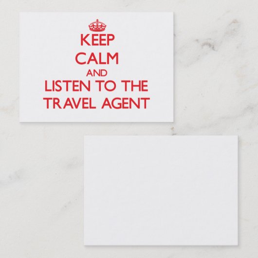 平静を保ち、旅行代理店に聞いて下さい 名刺 (正面/裏面)