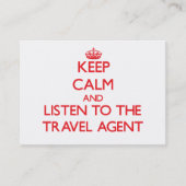 平静を保ち、旅行代理店に聞いて下さい 名刺 (正面)