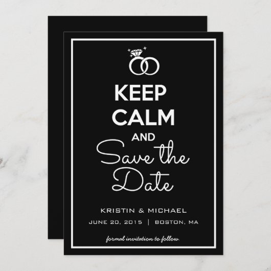 平静を保ち、日付を救って下さい セーブザデート (正面/裏面)