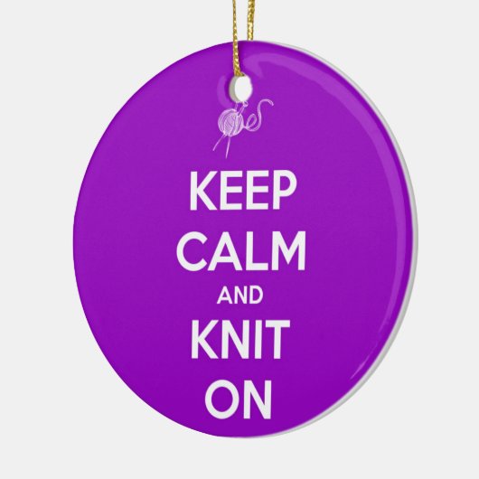平静を保ち、暗い赤紫色で編んで下さい セラミックオーナメント (左)