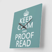 平静を保ち、校正して下さい(ハマグリ) (どの色でも) スクエア壁時計 (傾斜)