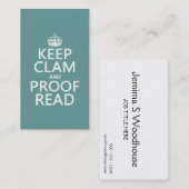 平静を保ち、校正して下さい(ハマグリ) (どの色でも) 名刺 (正面/裏面)