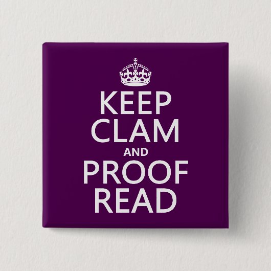 平静を保ち、校正して下さい(ハマグリ) (どの色でも) 缶バッジ (正面)