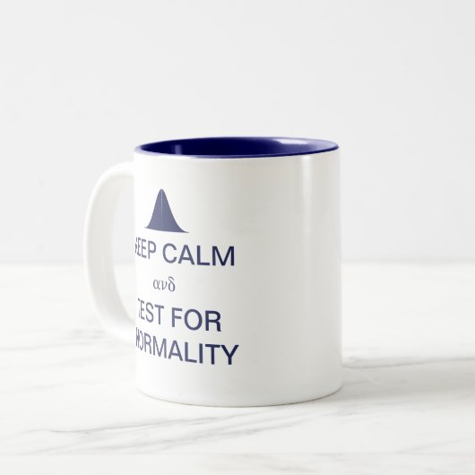 平静を保ち、正常の統計量のためにテストして下さい ツートーンマグカップ (正面左)