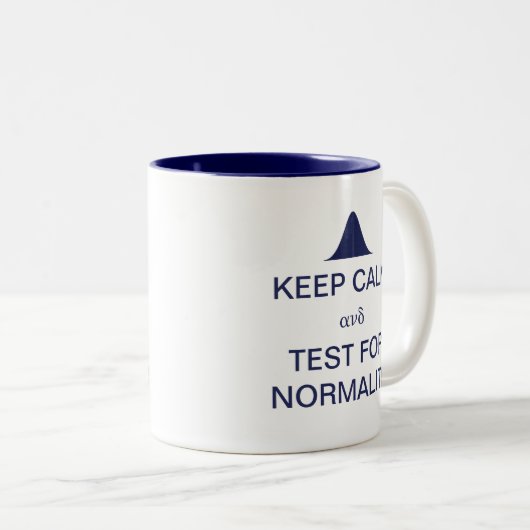 平静を保ち、正常の統計量のためにテストして下さい ツートーンマグカップ (正面右)