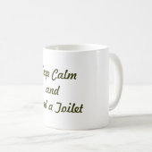 平静を保ち、洗面所を見つけて下さい コーヒーマグカップ (正面右)