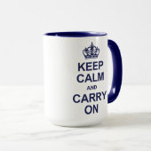平静を保ち、-濃紺を続けていって下さい マグカップ (正面右)
