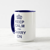 平静を保ち、-濃紺を続けていって下さい マグカップ (正面左)