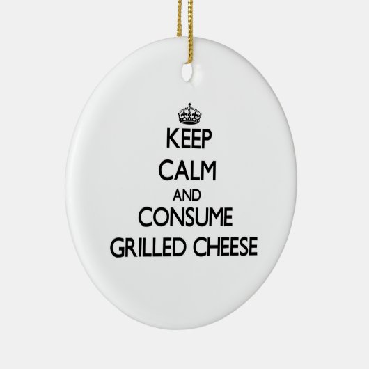 平静を保ち、焼かれたチーズを消費して下さい セラミックオーナメント (右)