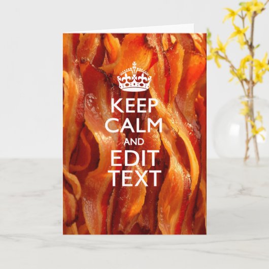 平静を保ち、焼けるように暑いベーコンのあなたの文字を持って下さい カード (黄色い花)