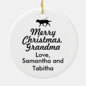 平静を保ち、犬の歩くのラブラドールで歩かせて下さい セラミックオーナメント (裏面)