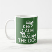 平静を保ち、犬-すべての色歩かせて下さい コーヒーマグカップ (左)