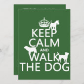 平静を保ち、犬-すべての色歩かせて下さい 招待状 (正面/裏面)