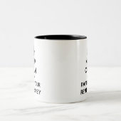 平静を保ち、私にあなたの賃貸料のお金のマグを支払って下さい ツートーンマグカップ (中央)