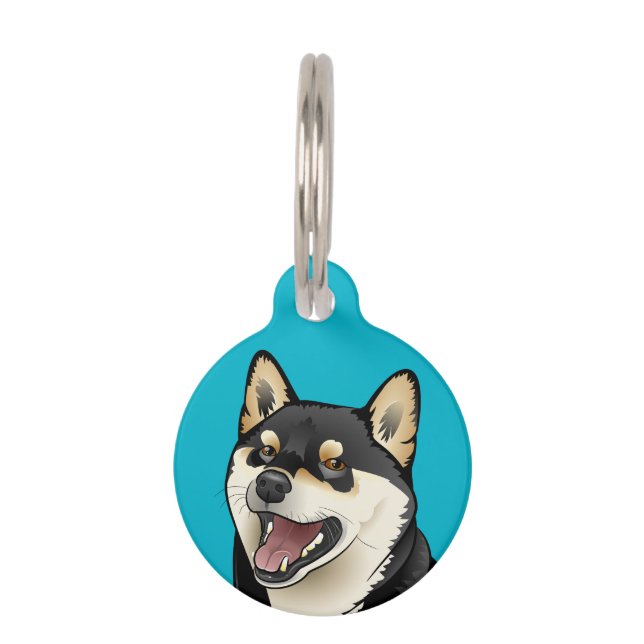 平静を保ち、私のパパを名前入りなドッグタッグと電話して下さい ペット　ネームタグ (正面)