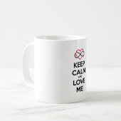 平静を保ち、私をの無限ハート愛して下さい コーヒーマグカップ (正面左)