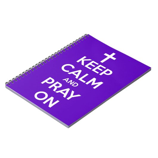 平静を保ち、紫色の螺線形ノートで祈って下さい ノートブック (左側)