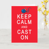 平静を保ち、編み物のTシャツかギフトで投げて下さい カード (黄色い花)