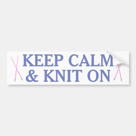 平静を保ち、編んで下さい バンパーステッカー (正面)