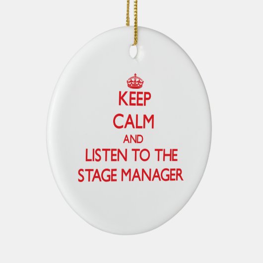 平静を保ち、舞台主任に聞いて下さい セラミックオーナメント (右)