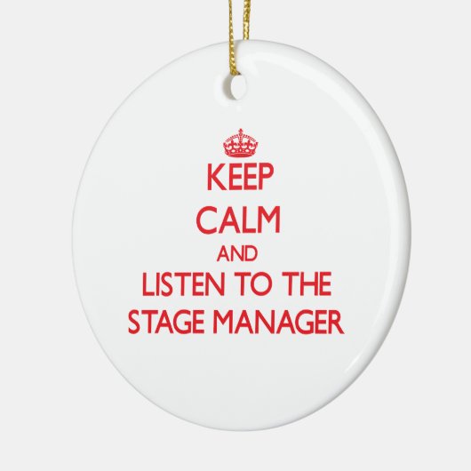 平静を保ち、舞台主任に聞いて下さい セラミックオーナメント (左)