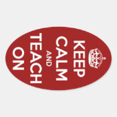 平静を保ち、赤い楕円形のステッカーで教えて下さい 楕円形シール (正面)