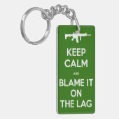 平静を保ち、遅れのキーホルダーに責任にして下さい キーホルダー (正面左)