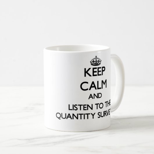 平静を保ち、量検査官に聞いて下さい コーヒーマグカップ (正面右)