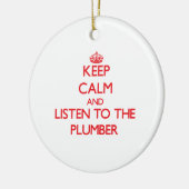 平静を保ち、鉛管工に聞いて下さい セラミックオーナメント (左)