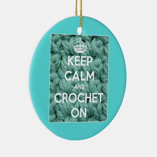 平静を保ち、青でかぎ針で編んで下さい セラミックオーナメント (右)