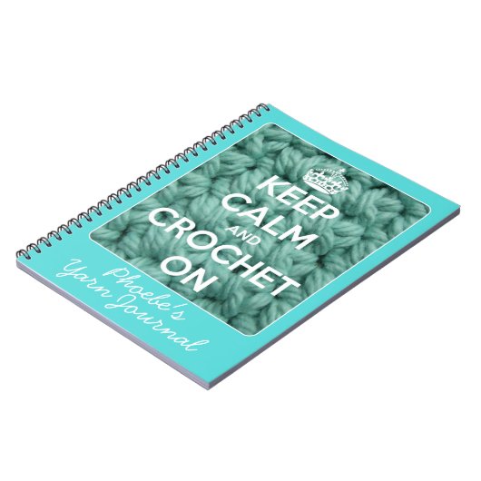 平静を保ち、青でかぎ針で編んで下さい ノートブック (左側)