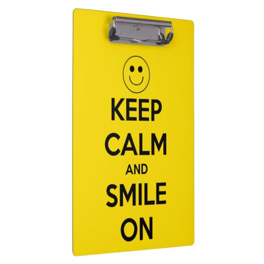 平静を保ち、黄色いパーソナライズで微笑させて下さい クリップボード (右)