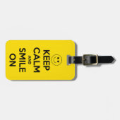 平静を保ち、黄色で微笑させて下さい ラゲッジタグ (正面横)