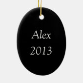 平静を保ち、黒い楕円形のオーナメントで遊んで下さい セラミックオーナメント (裏面)