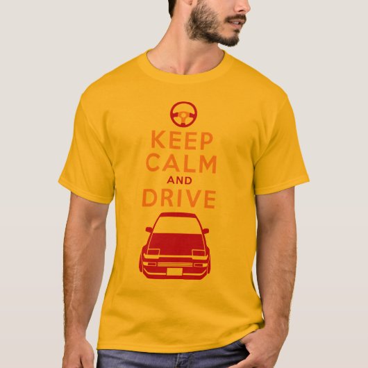 平静を保ち、- AE86-を運転して下さい Tシャツ (正面)