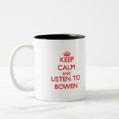 平静を保ち、Bowenに聞いて下さい ツートーンマグカップ (左)