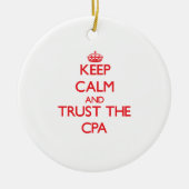 平静を保ち、Cpaを信頼して下さい セラミックオーナメント (正面)