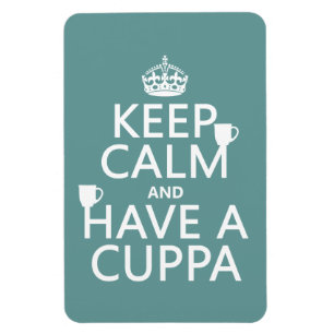 平静を保ち、Cuppa -すべての色--を持って下さい マグネット