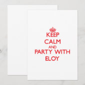 平静を保ち、Eloyとパーティを楽しんで下さい 招待状 (正面/裏面)
