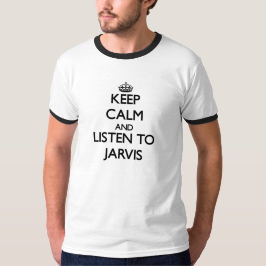 平静を保ち、Jarvisに聞いて下さい Tシャツ (正面)