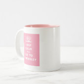 平静を保ち、Pemberleyに行って下さい ツートーンマグカップ (正面左)