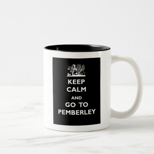 平静を保ち、Pemberleyに行って下さい ツートーンマグカップ (右)