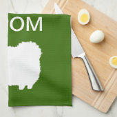 平静を保ち、Pom -かわいく白いポメラニア犬--を抱き締めて下さい キッチンタオル (四つ折り)