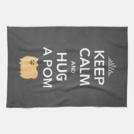 平静を保ち、Pom -タンのかわいいポメラニア犬--を抱き締めて下さい キッチンタオル