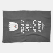 平静を保ち、Pom -ポメラニア犬--を抱き締めて下さい キッチンタオル (横)